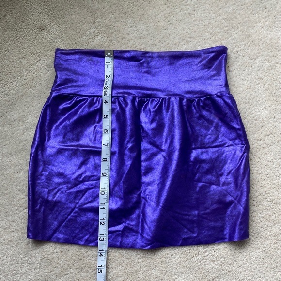 American Apparel Purple Metallic Skirt Sz Small - Picture 7 of 8